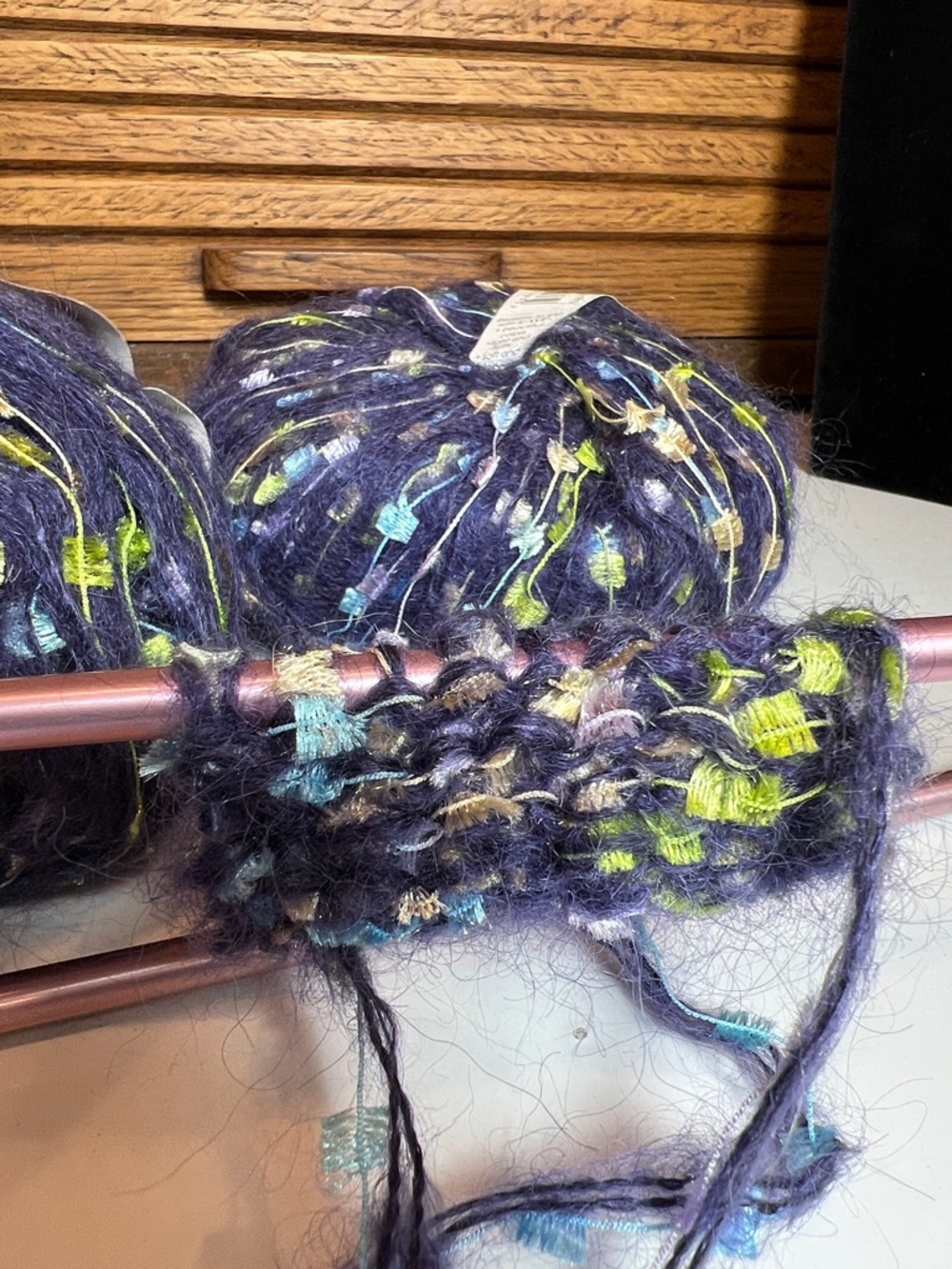 NWT Rave yarn, made in Turkey for Classic Elite, novelty yarn, 2.5-3 sts./1” - Picture 10 of 10
